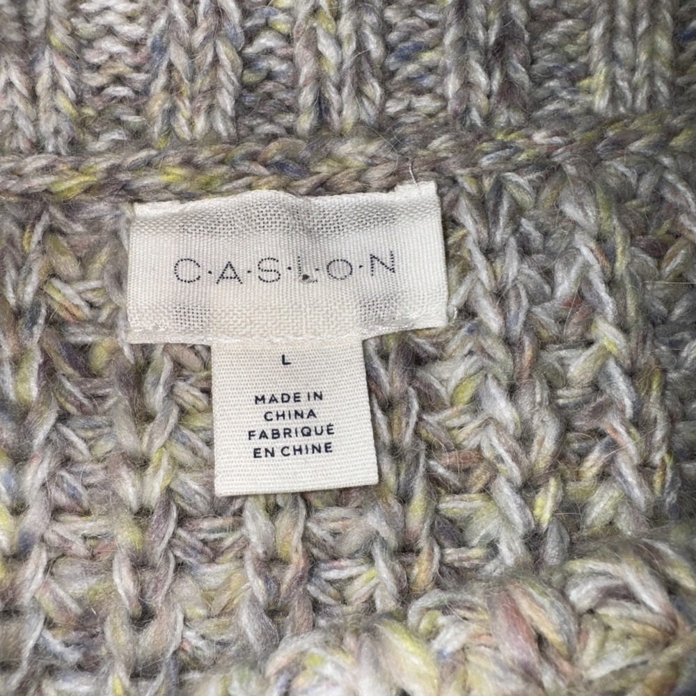 CASLON Alpaca‎ Wool Blend Knit Sweater Multi Pastal Colored Women Size L